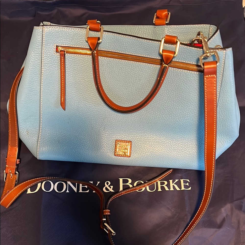 Dooney & Bourke Light Blue Leather Tote Bag